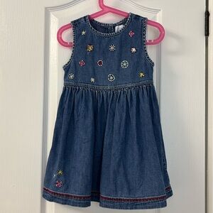 Gap Embroidered Denim Kids Dress size 4 yrs